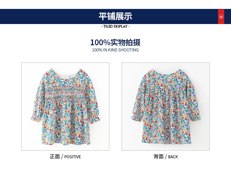 JOYINPARTY 2-7Years Baby Girl Fancy Dress For Autumn New Children's Girl's Long Sleeve Floral Print Beautiful Princess Dress
