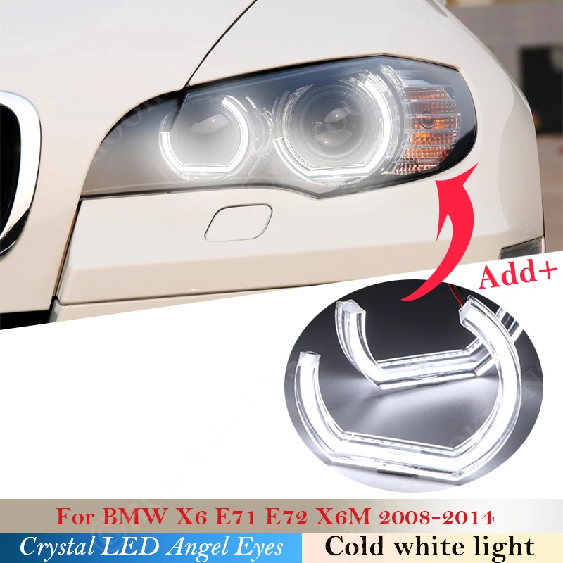 

DTM Style Crystal LED Angel Eyes Halo Rings Light kits For BMW X6 E71 E72 X6M 2008-2014 headlight Car styling 2013 2012 2011