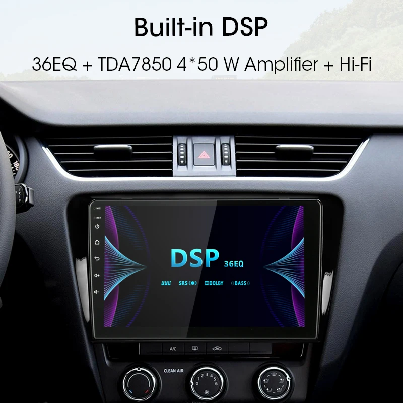Top 10.1" 2Din Android 8.1 For Volkswagen SKODA Octavia 3 A7 2014-2018 Car Radio Multimedia Video Player Navigation RDS Head Unit 1