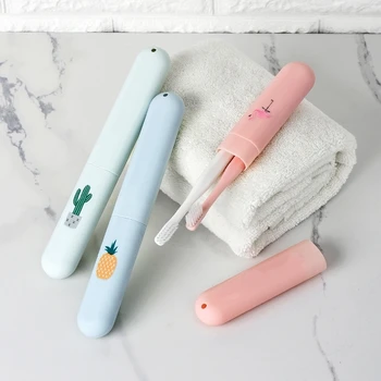 

1PCs Fashion Flamingo Cactus Print Tooth Toothbrush Box Holder Organizer Storage Cover Case Storage Box Travel Accessories
