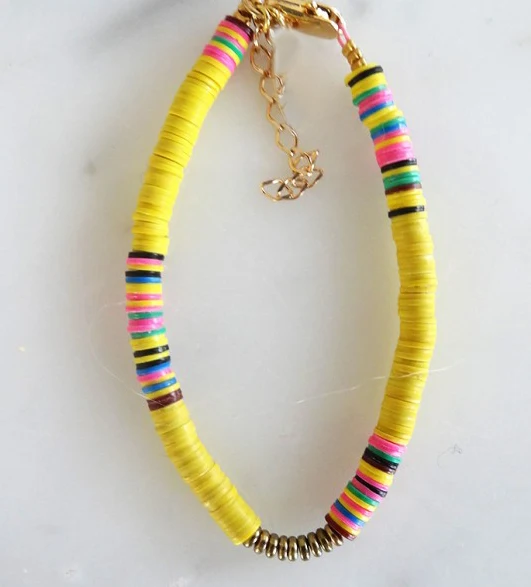 bracelet Boho VERKLARING KETTING Nieuwe Siliconen Disc Goldbach Rozemarijn переработанный диск Африканский виниловый бисер HEISHI браслет для женщин - Окраска металла: bracelet
