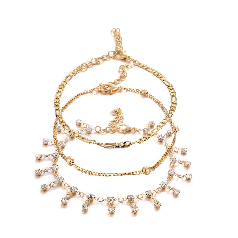Female Anklets Barefoot Crochet Sandals Foot Jewelry Leg New Anklets On Foot Ankle Bracelets For Women Leg Chain
