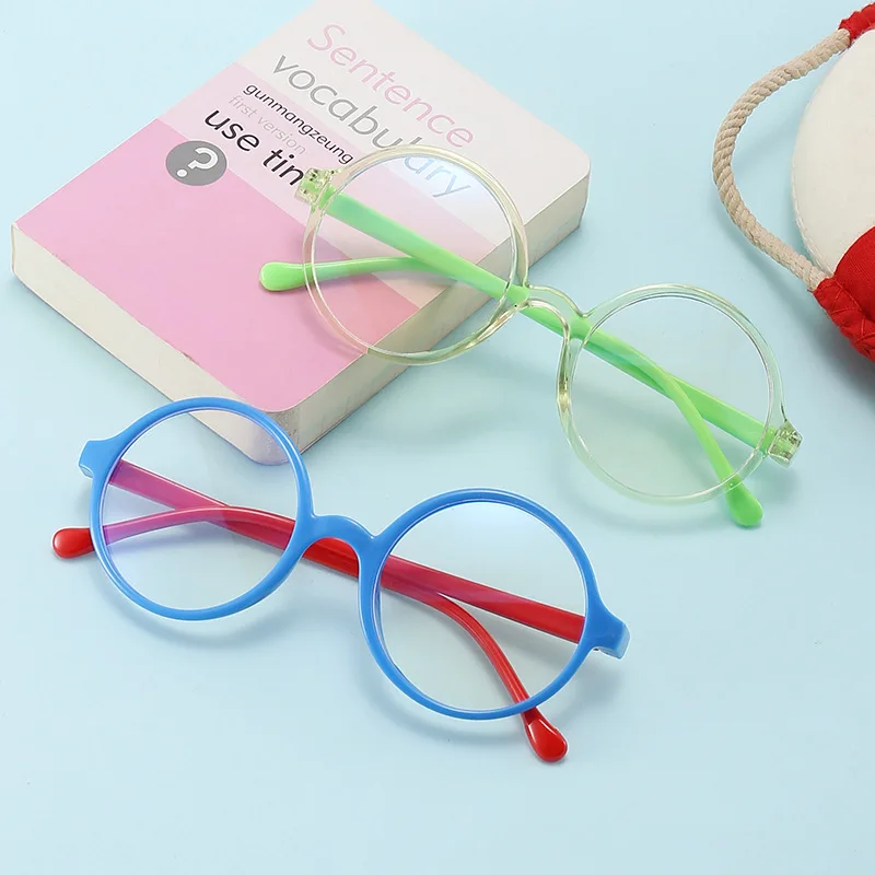 Tanio Okulary komputerowe dla dzieci okrągły niebieski filtr