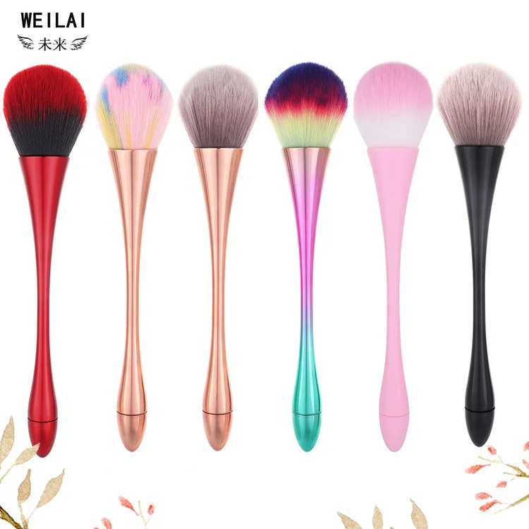 

1pc Large Rose Gold Makeup Brushes Face Foundation Loose Powder Blush Professional Set Cosmetic Tool Soft Big Size metal plating