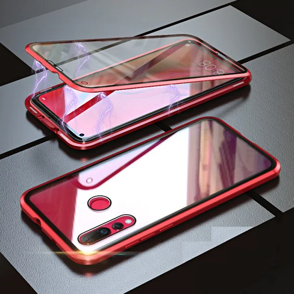 Магнитный адсорбционный чехол для телефона huawei P Smart Z Y9 Prime Y9 закаленное стекло металлический чехол s Передняя и задняя стеклянная крышка