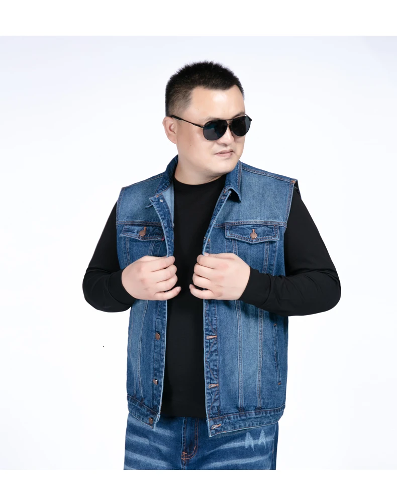 Мужские джинсовые жилеты размера плюс 8XL 6XL 5XL, мужские ковбойские куртки без рукавов, Мужской винтажный Ретро Повседневный жилет, мужской жилет