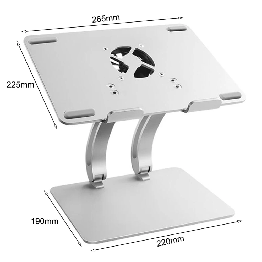 Aluminum Ergonomic Multi Angle Adjustable Laptop Stand Notebook Holder Riser Metal Holder with heat sink - Цвет: Silver heat sink