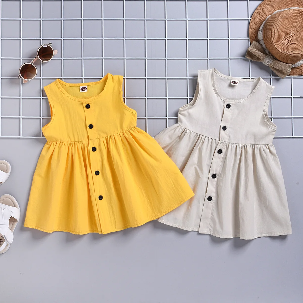 yellow colour baby dress