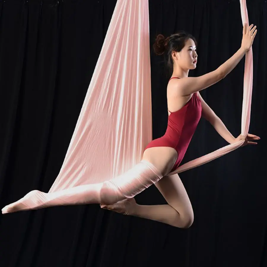 

5*2.8m Aerial Yoga Hammock Swing Anti-Gravity Hanging Fitness Yoga Gym Indoor Trainning Pilates Exercise Belt Build Body Shape