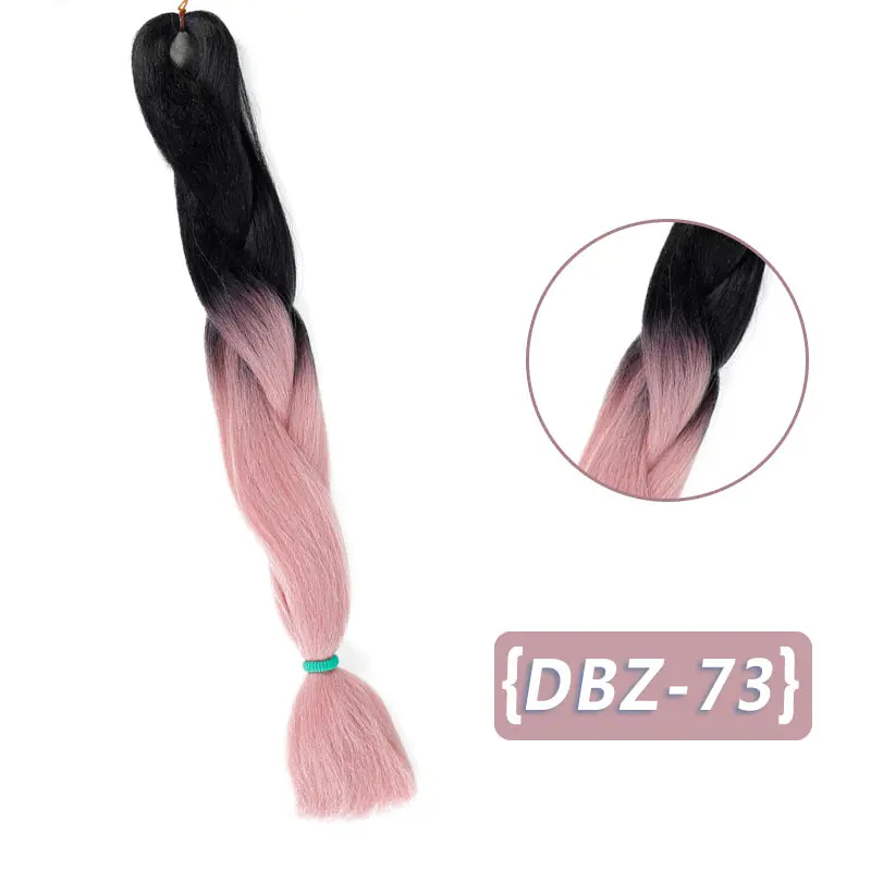 2" термостойкие плетеные волосы Омбре двухцветные огромные косички волосы синтетические волосы для кукол вязанные крючком волосы 100 г/упак. JINKAILI - Цвет: BR02-73