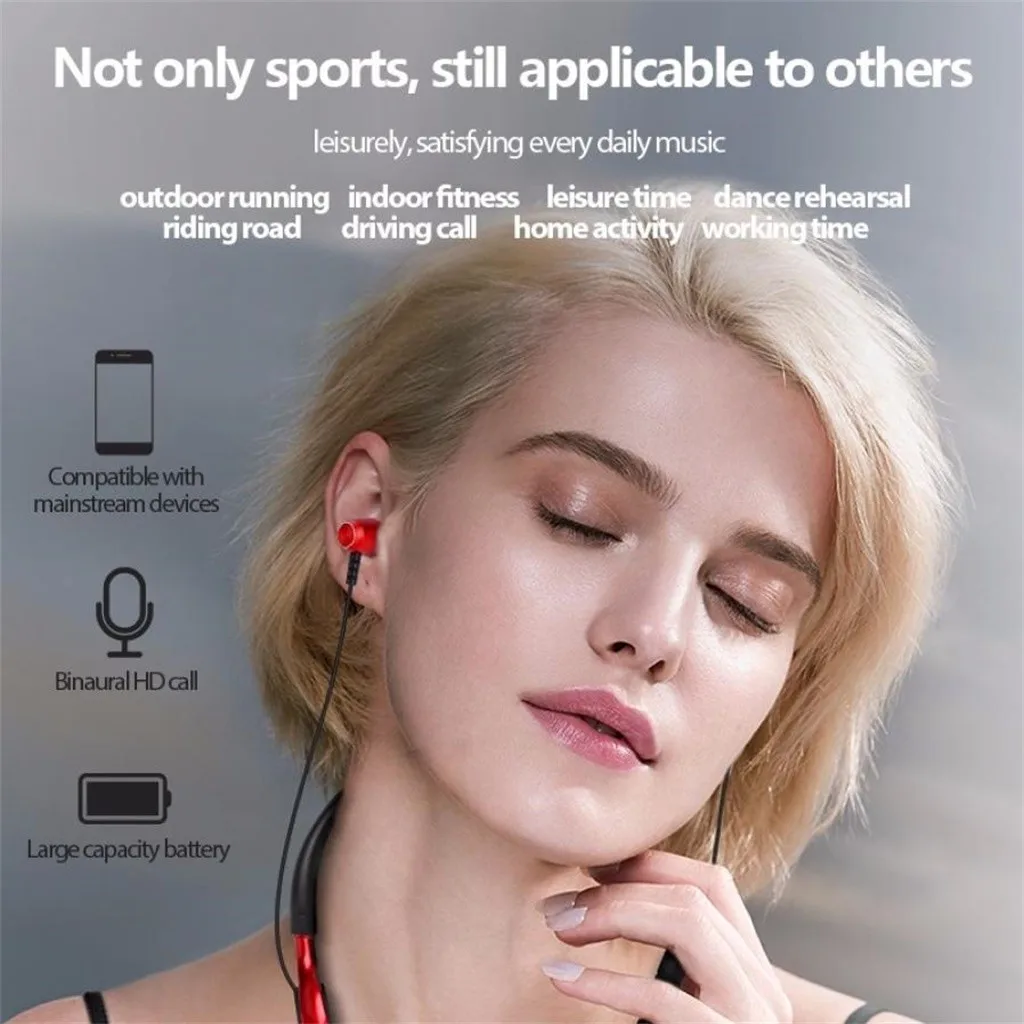 Спортивные Беспроводные Bluetoth наушники Bluetooth 4,2 наушники с креплением на шее DSP Смарт шумоподавление HD вызов микрофон z0924
