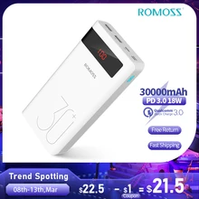 ROMOSS 30000mAh Power Bank PD Quick Charge Power PD 3,0 Schnelle Lade Tragbare Exterbal Batterie Chargerfor iPhone für Xiaomi