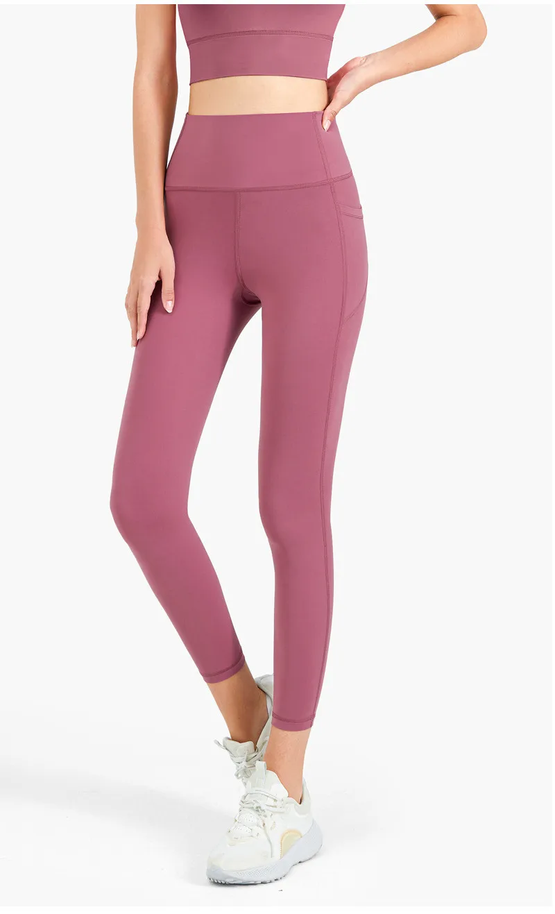 Lulu Women Sports Pants Breathable High Waist Yoga Leggings With Side Pockets Athletic Fitness Clothing Butter Soft Custom Logo Lulu Women Sports Pants Breathable High Waist Yoga Leggings With Side Pockets Athletic Fitness Clothing Butter Soft Custom Logo