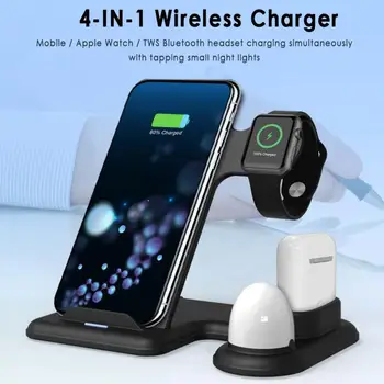 

4 in1 Fast Charging 10W Wireless Charger or Apple Watch 1 2 3 4 Charge Dock Station for Samsung iPhone 11 / pro / pro Phone