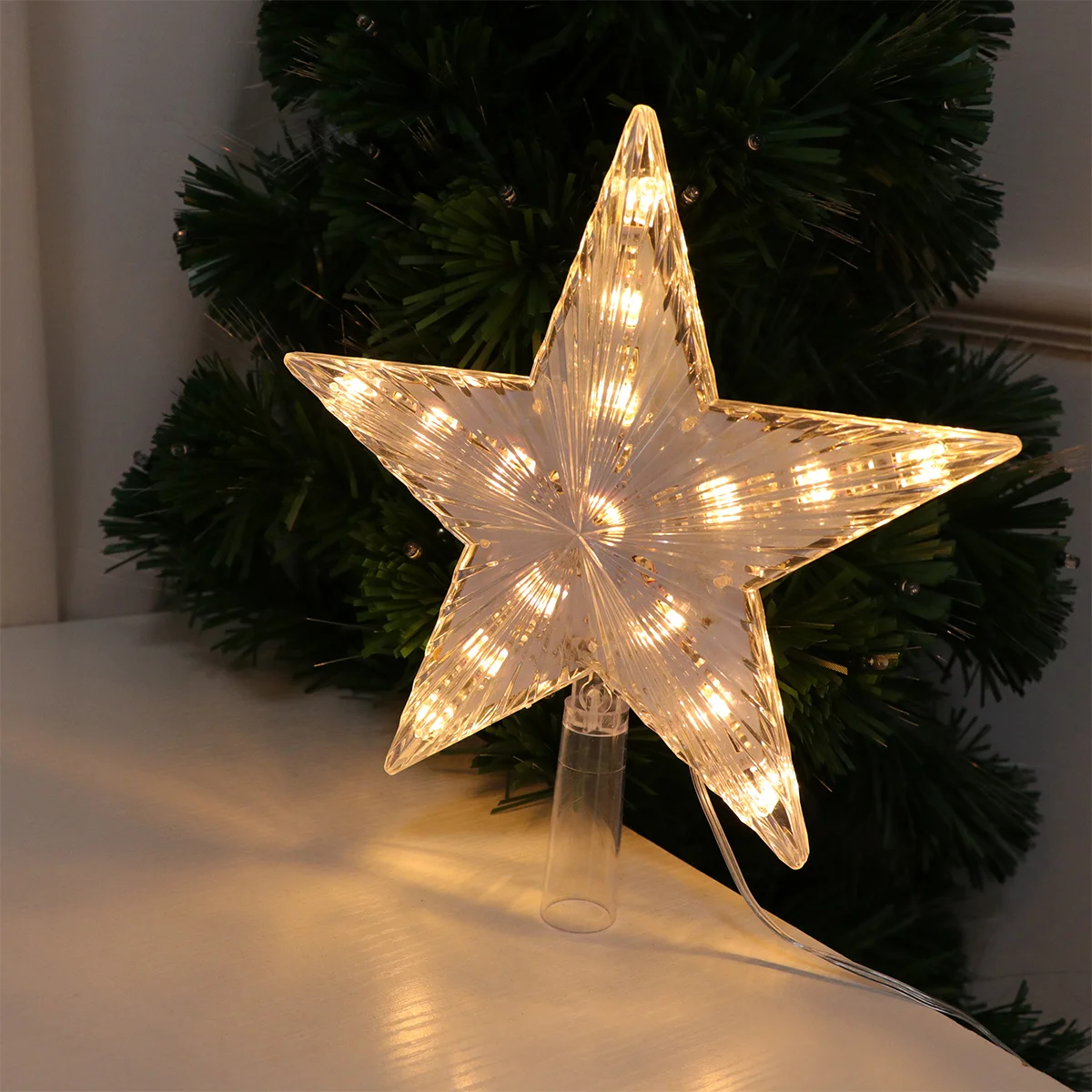 Albero Di Natale Star Topper Light Led Tre"Star Ornament Decorazioni Natalizie Di Capodanno Per La Casa Con Spina Americana