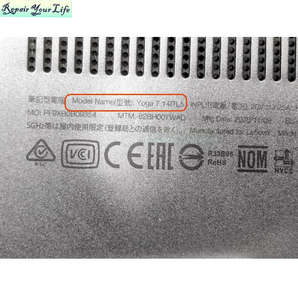 Quadro do Portátil Lcd Capa Traseira para Lenovo Yoga 714 Yoga 7-14itl5 Case Superior Tampa Traseira Uma Parte 5cb1a08845 Am1rw000g10 Original Novo - Imagem 3