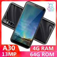 A30 Globale version quad core smartphones 4G RAM 64G ROM 6,0 inch 13mp Gesicht ID entsperrt android mobile handys celulares WCDMA WIFI