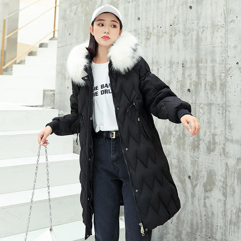 

2019 Winter Korean-style Loose-Fit Cotton-padded Clothes Women's Mid-length down Jacket Cotton-padded Clothes Tall Warm Students
