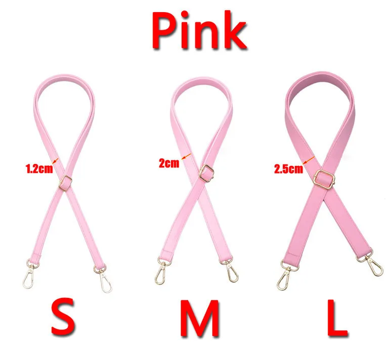 Pink 4 металлических цвета! Diy Регулируемая сумка ремешок Замена овчины ПУ кожа Наплечные ремни для сумки, сумки, кошелек Длинные ремни - Цвет: Pink
