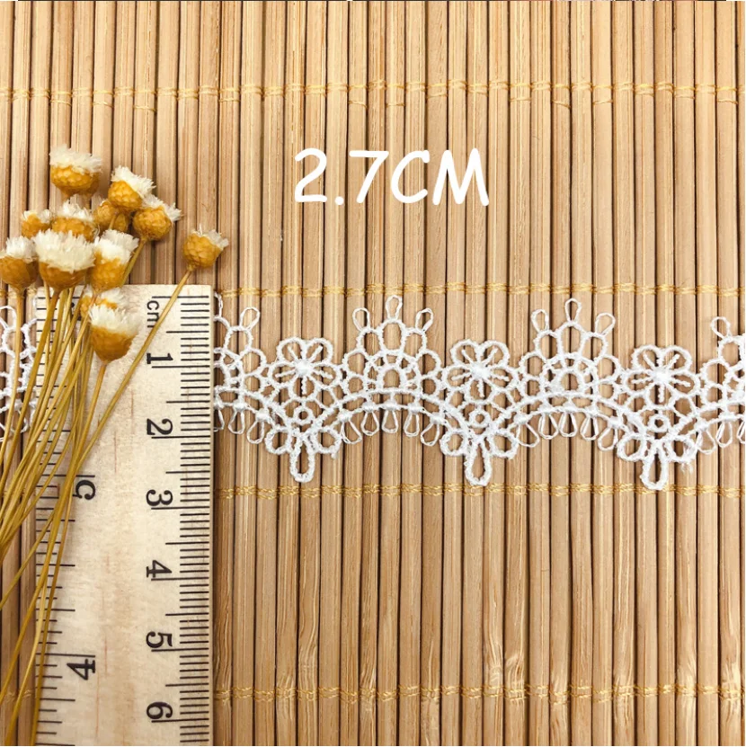 5 Yards/lot Width 2.7cm Delicate White Black Lace Embroidery Water Soluble Ribbon Trim Garment Dress DIY Sewing Accessories Lace Ribbon Lace Sewing Accessories Lace Sewing Supplies Lace Accessories Lace Garment Accessories Clothing Craft Accessories