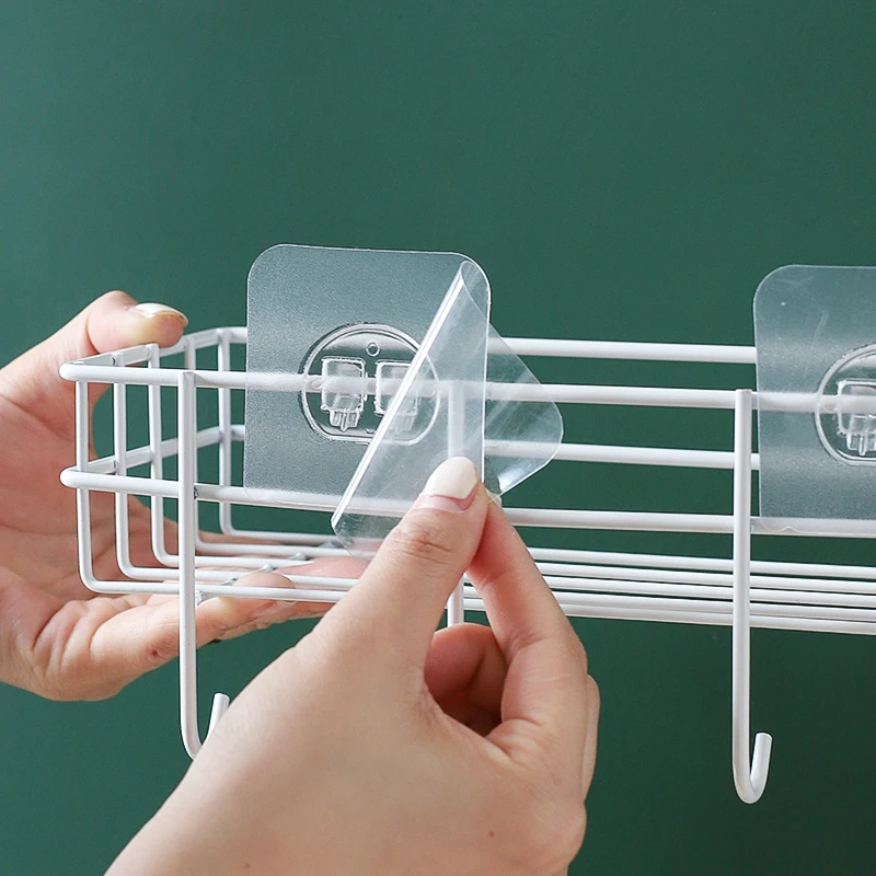 Wall Holder Multi Purpose Hooks Adhesive Wall Hook Self Adhesive Hooks Wall Organizer Hook Wall Mount Hooks Wall Mounted Adhesive Hook Under Wire Shelf Rack Hanger Holder Insert Clamp Organizer Decor Bracket Key Accessories For Hanging