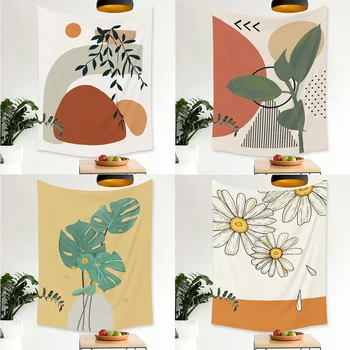 

Northern Flower Oil Painting Style Tapestry Hanging Live Broadcasting Background Cloth Throw Rug Blanket Camping Tent Tapestry