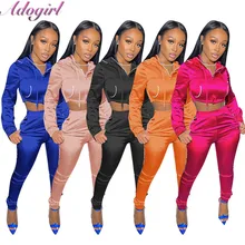 

Women'S Tracksuit Autumn Workout Jogger 2 Piece Sets Solid Long Sleeve Hoodies Sweatshirt Legging Pant Outfit Sport Matching Set