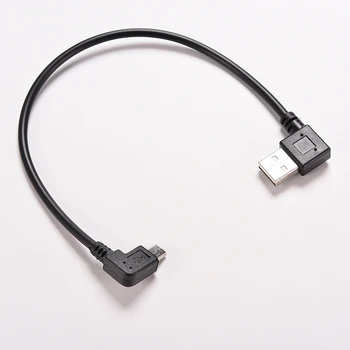 

1Pcs Right Angle USB 2.0 Male to 90 Degree Left Angle Micro USB 5 Pin Male Cable Cord Adapter Connector Converter 27cm