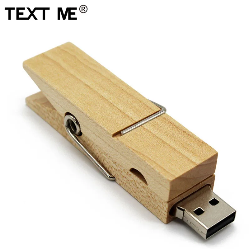 TEXT ME Maple wood clip 64GB usb флеш-накопитель 4GB 8GB 16GB 32GB usb2.0 флешка, подарок u диск