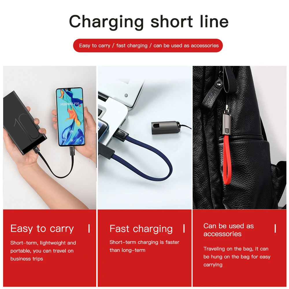 Портативный короткий кабель брелок type-C USB зарядное устройство для Xiaomi Redmi Note 8 7 Pro Быстрая Зарядка Синхронизация данных кабели для телефонов huawei P30