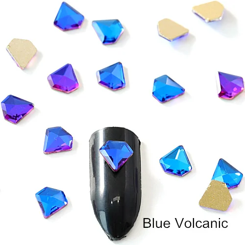 Blue-Volcanic 20 шт 7 мм разноцветные стразы для нейл-арта, стекло K9 стразы, красные стразы без горячей фиксации, стразы, украшения для нейл-арта F0189 - Цвет: Blue-Volcanic