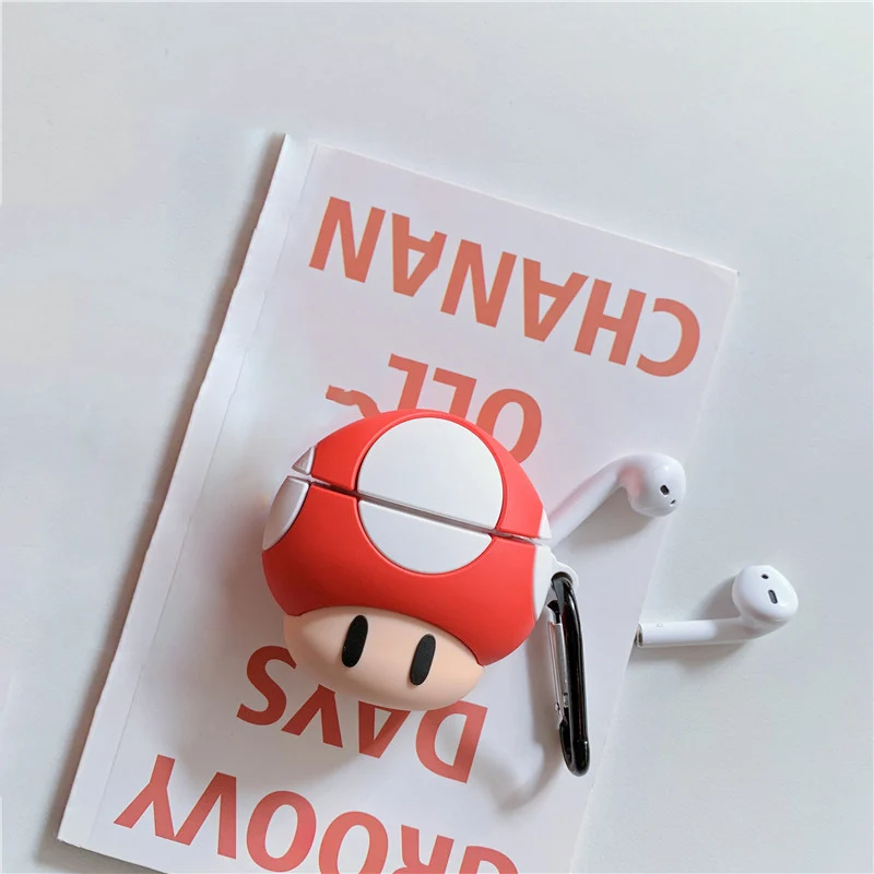 Style 2 Милый гриб для Airpods чехол 3D Силиконовый наушник с Bluetooth чехол Забавный мультяшный Капа для Apple Airpods чехол для наушников коробка - Color: Style 2