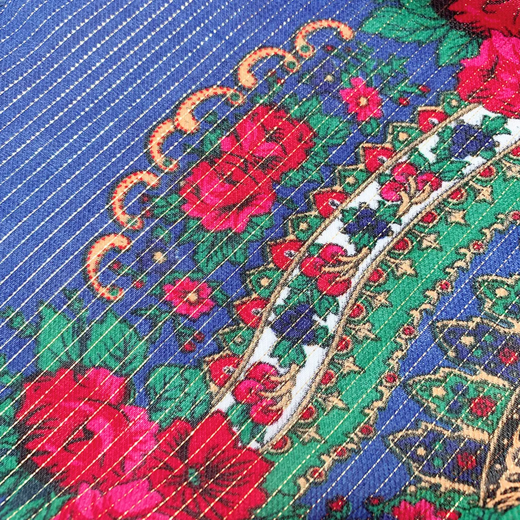 Muslim Flower Print Women Scarves Casual Folk-custom Square Scarf Wrap Shawl Travel Summer Soft Scarve Women Claquette Femme