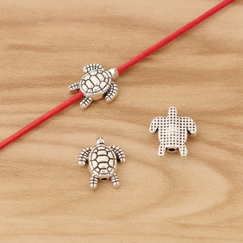 

30 Pieces Tibetan Silver Tortoise Turtle Spacer Beads for Jewellery Making Accessories
