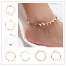 Модный кулон, ножной браслет, цепочка на ногу, летняя Йога, пляж, браслет на ногу, ручной работы, ножной браслет, золотой, серебряный цвет, ювелирное изделие, подарок