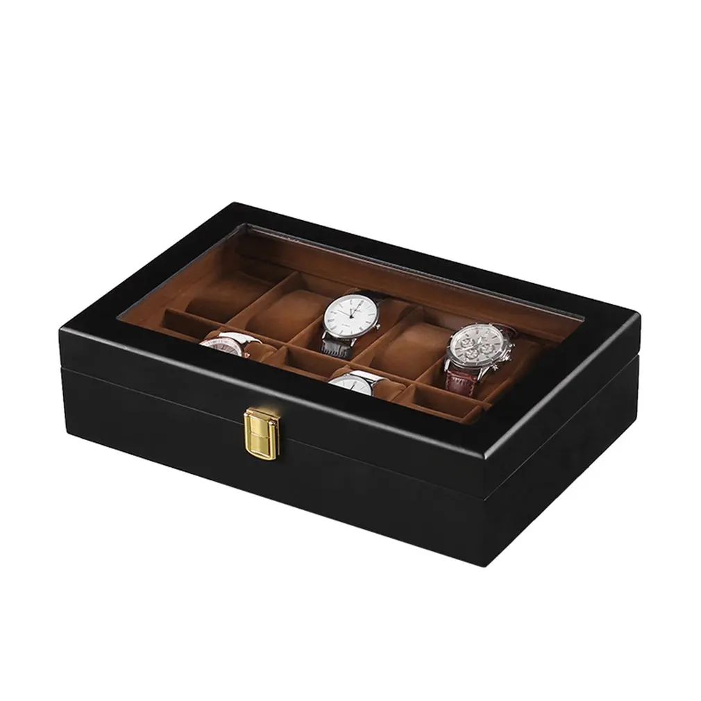 

Spray12 Grids Watch Box Storage Showing Watches Display Storage Box Case Tray Zippere Travel Jewelry Watch Collector Case