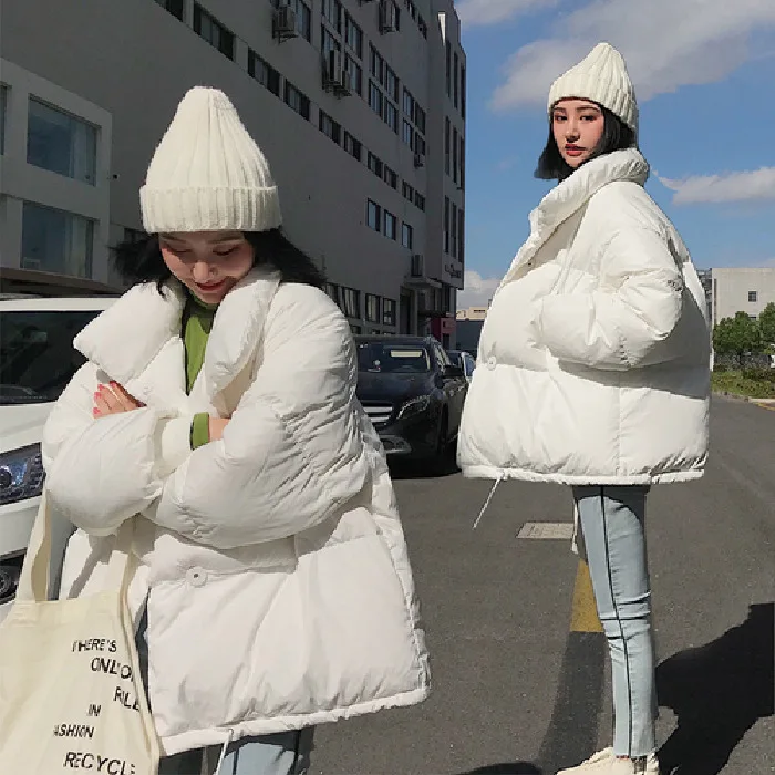 Kemai Photo Shoot Korean-style New Style Large Size Thick down Coat down Jacket Woman Cotton Dress Students Stand Collar Short C