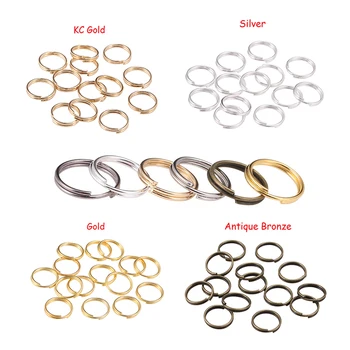 

200pcs/lots 4-14mm Open Double Loops Circles Split Jump Rings Keyring Link Circle DIY Key Chains Jewelry Connectors Accessories