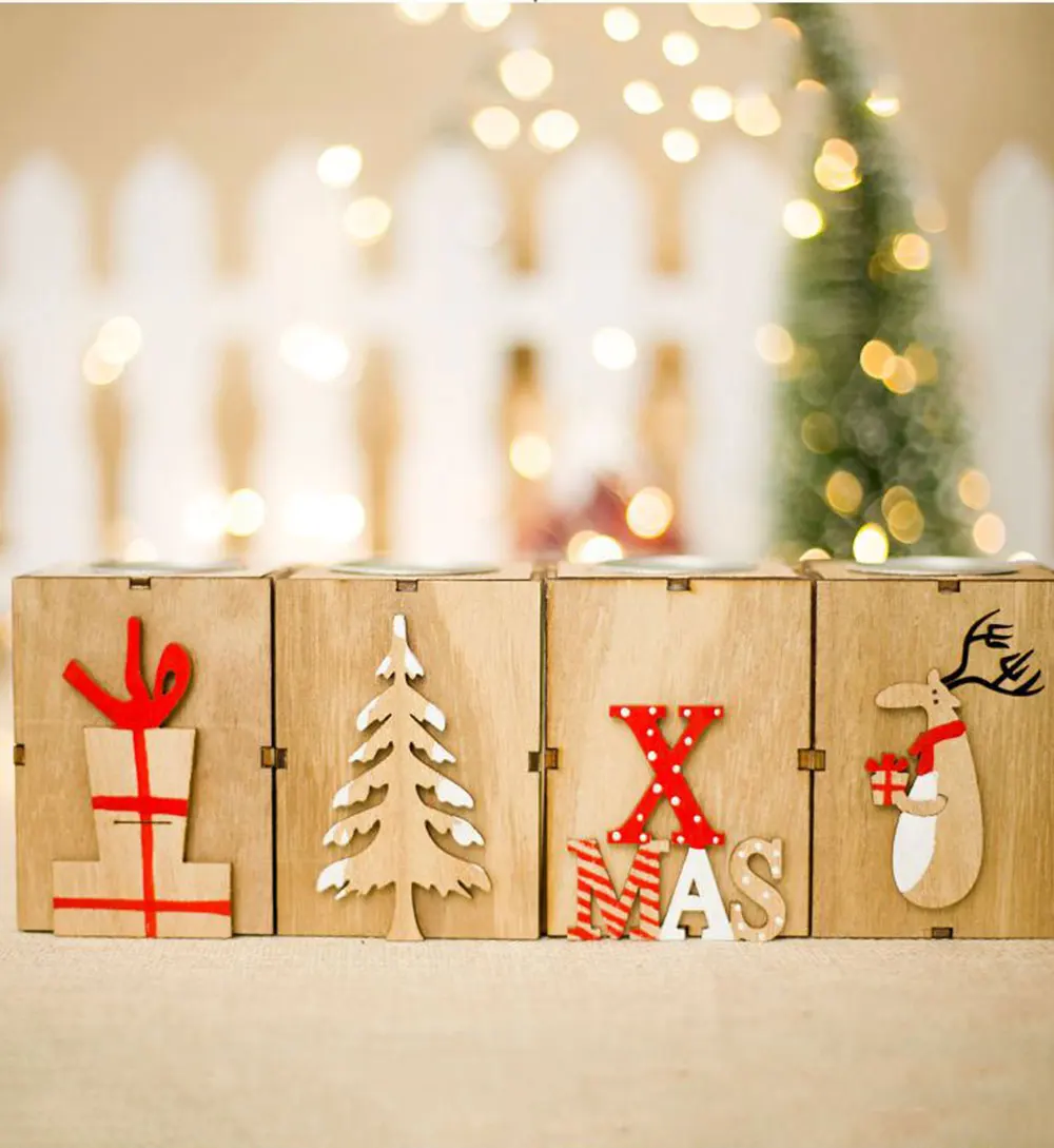 Мини деревянный подсвечник, светильник-свеча, украшение для дома, год, Рождество, декоративные аксессуары для вечеринок C1512 d