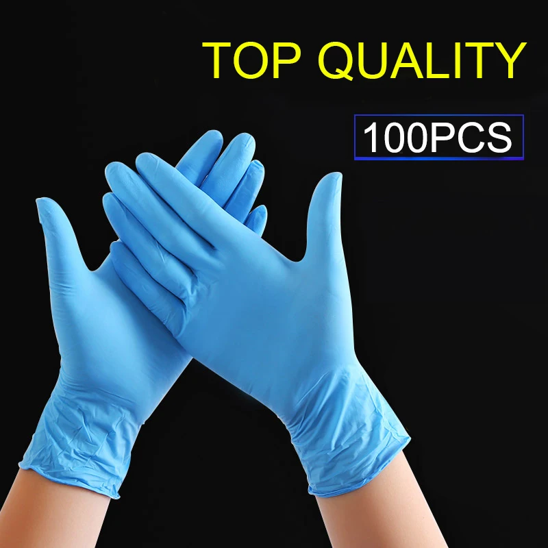 

100pcs Disposable Gloves Latex Nitrile Cleaning Work Food Grade Gloves Chemical Laboratory Electronics Medical Testing Gloves