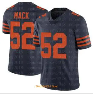 Мужские 52 Khalil Mack Джерси 34 Walter Payton 10 Mitchell Trubisky 100th anniversary 39 Jackson Футбол сшитые медведи майки - Цвет: 4