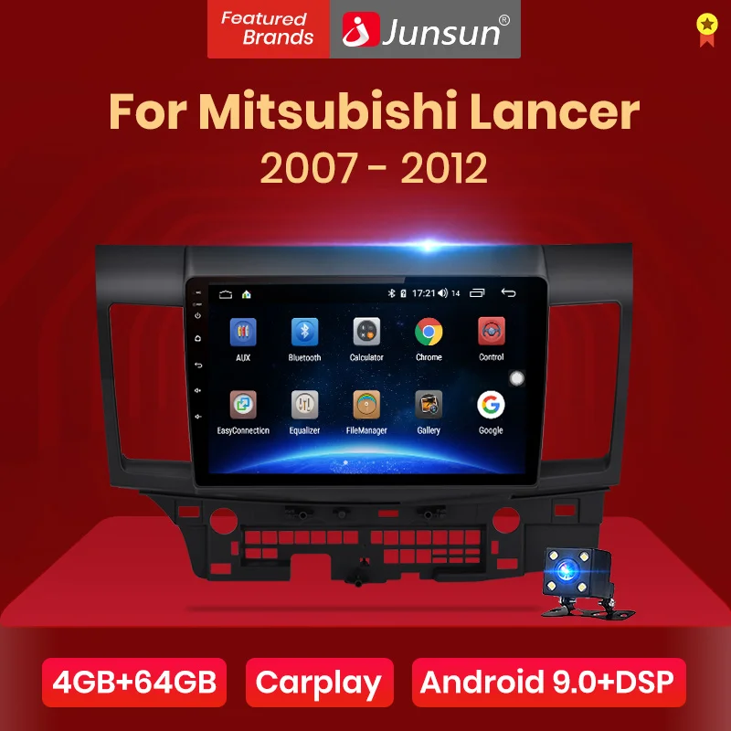 Junsun V1 pro 4G+ 64G Android 9,0 DSP для Mitsubishi Lancer 2007 8 9 10-2012 автомобильный Радио Мультимедиа Видео плеер gps RDS 2 din dvd