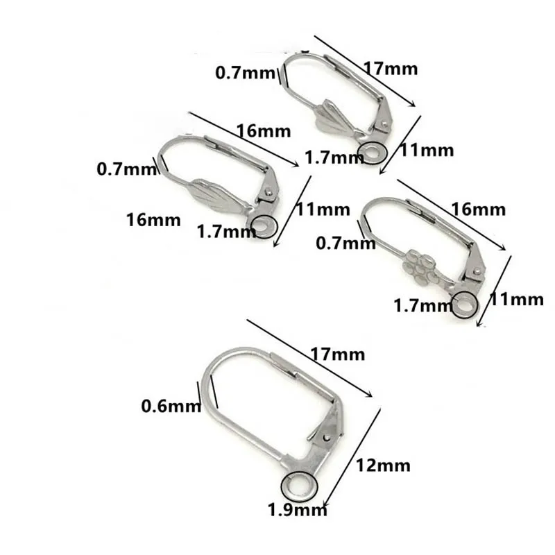 20pcs Stainless Steel French Earrings Hooks European Style Ear Clasp For DIY Jewelry Making Earrings Base Accessories Findings