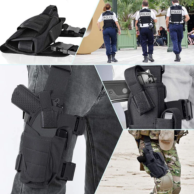 Тактическая Сумка на талию, держатель для пистолета, кобура для оружия, военный ремень, нейлоновая сумка для охоты, правое бедро, поясная сумка, сумка для ног