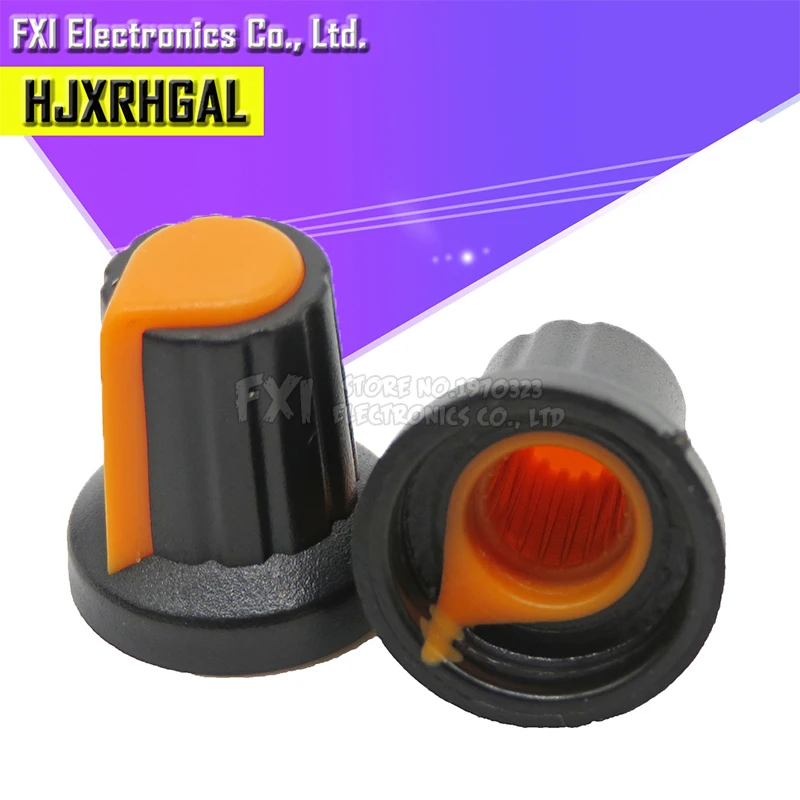 5value*6PCS=30PCS WH148 potentiometer knob cap(copper core) 15X17mm AG2 Yellow Orange Blue White Red