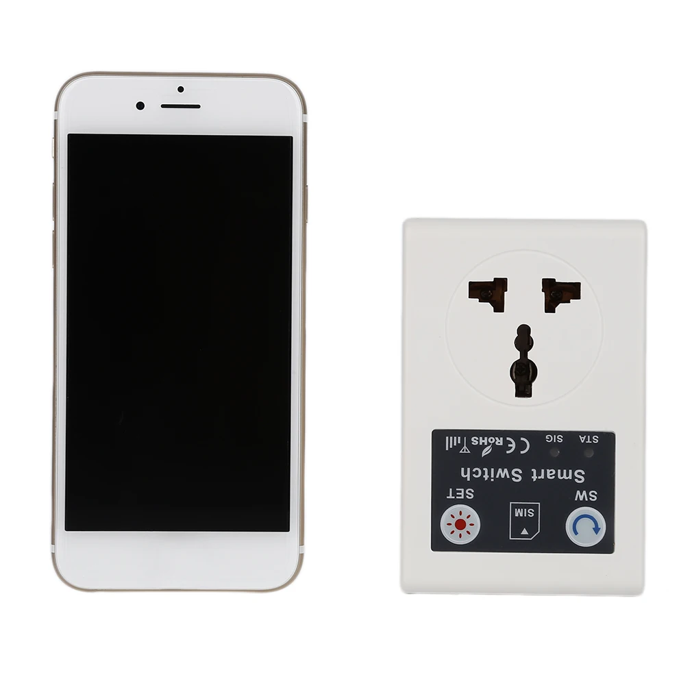 Professional UK/EU Plug 220V Phone RC Remote Wireless Control Smart Switch GSM Socket Power Plug for Home Household Appliance