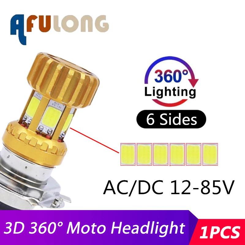 1 шт. светодиодный головной светильник Moto rcycle BA20D H4 HI/LO луч 6500K MOTO 2500LM rbike AC/DC 12-85V |