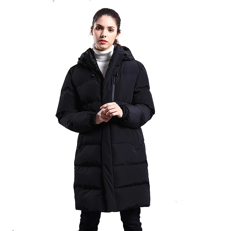 

2019 Winter Fashion Warm Long Black Navy Parkas Outdoor Jacket Coat for Women Men Overcoat Zipper Thicken Couple Clothes Parkas
