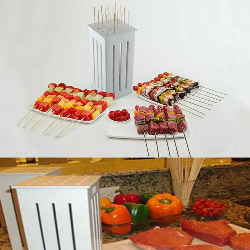 Принадлежности для шашлыков Kabob производитель мясных шампуров 16 отверстий портативные бамбуковые шампуры для гриля, мяса, барбекю аксессуары инструменты