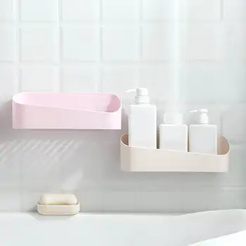 

Bathroom Shelf Shower Caddy Organizer Wall Mount Shampoo Rack No Drilling Kitchen Storage Bathroom Accessories